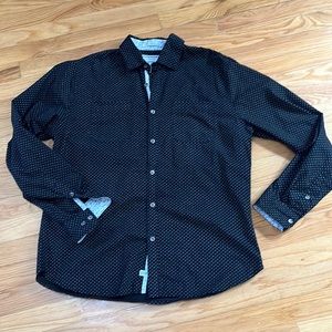 PD&C long sleeve shirt tor contemporary men in black and white size medium